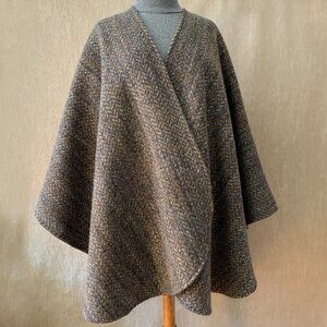Handmade Pure Italian Wool Cape Coat